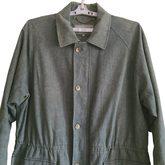 HICKEY FREEMAN 100% Linen Storm‎ System Zip Front Anorak Jacket Men's XXL - Picture 3 of 16